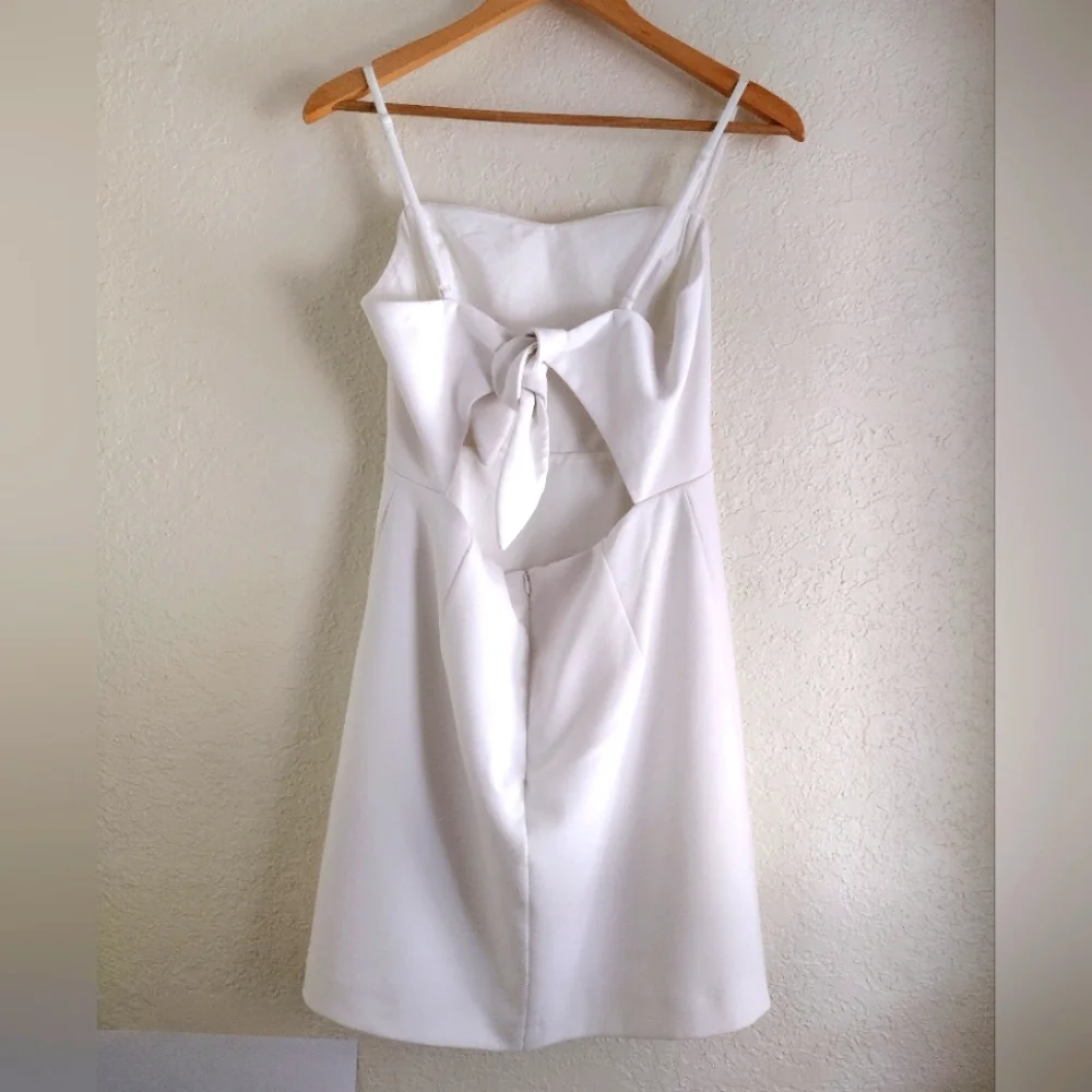 French Connection White Summer Dress With Tie Back - Picture 5 of 6